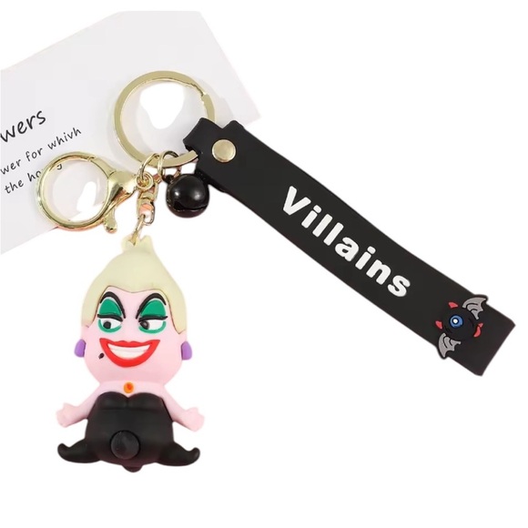 Disney Ursula Little Mermaid Villain 3D Keychain Wristlet Bag Charm - Picture 1 of 1